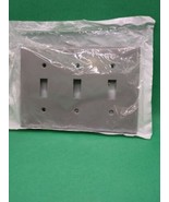 3-Gang Light gray three Toggle  Midsize Wall Plate - £2.32 GBP