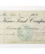 1914 Kineo Trust Company Bank Check E.A. Sampson Dover Maine Signed 6079... - $369.57 MXN