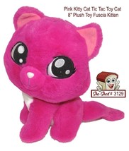 Pink Kitty Cat Tic Tac Toy Cat 8 inch Plush Toy Sitting Stuffed Animal - £7.82 GBP