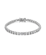 ADIRFINE 18K White Gold Plated Round Cubic Zirconia Tennis Bracelet - £27.24 GBP