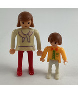 Playmobil Mom Son Kid People Figures Lot Poseable Toy Geobra Vintage 80s - $20.24 CAD
