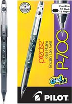Pilot P700 Fine Black Ink, 0.7mm Precise Gel Ink Roller Pen, Box of 12 Pens - $19.59