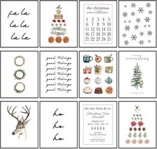 Minimalist Watercolor Xmas Art Poster Aesthetic Cozy Christmas Posters Room - £23.59 GBP