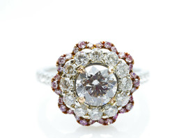 GIA 1.97ct Natural Argyle Fancy Faint Pink Diamond GIA 18K Engagement Ring - £12,086.65 GBP