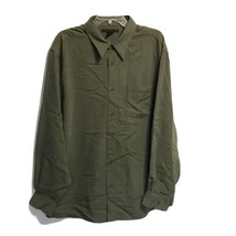 Manhattan Men&#39;s Button Up Collared Dress Shirt ~ Sz L ~ Green ~ Long Sleeve - £17.91 GBP