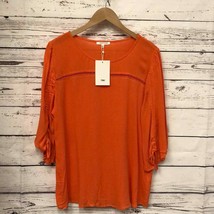 RETHM orange drawstring sleeve blouse - £19.20 GBP