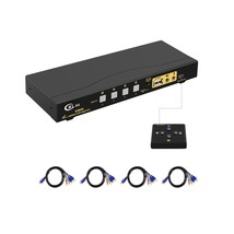 Kvm Switch Hdmi 4 Port With Usb Hub, Audio And 4 Kvm Cables, 4 Port Hdmi... - £95.34 GBP