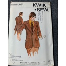 Kwik Sew Mens Sports Coat Sewing Pattern chest sz  42 44 46 462 - uncut - £8.53 GBP