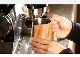 Milk Frothing Pitcher Stainless Steel  - Wood Print Design - Perfect for Latte - £26.49 GBP+