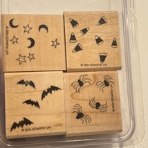 Halloween Stamp Set Stampin Up! 2004 Stamps With Spiders Bats Candy Corn &amp; Stars - £4.45 GBP