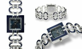 NEW Rousseau 14021 Women Perrin Vintage Series Chain Link Blue Fun Bangle Watch - £25.01 GBP