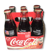 6 Pack Coca Cola Bottles 1994 World Cup US Cities - USA &amp; Chicago - £26.05 GBP