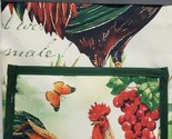 Fabric Printed Kitchen Apron w/Pocket, 24&quot;x32&quot;, ROOSTER,GRAPES &amp; BUTTERF... - $14.84