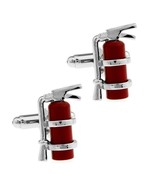FIRE EXTINGUISHER CUFFLINKS Fireman Fighter 3D Red Enamel w GIFT BAG Fat... - $16.39 CAD