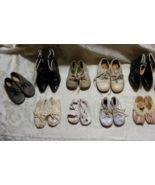 Lot of Vintage Kids Shoes Black Boots White Leather Moccasin Various Siz... - €63,32 EUR