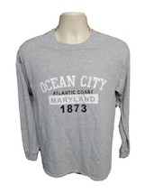 Ocean City Atlantic Coast Maryland 1873 Adult Gray Long Sleeve TShirt - £15.11 GBP