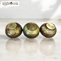 Trio Bowls Brass Hammered Hand Chiseled India 19th Century Decorations - $1,041.32 MXN