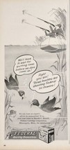 1960 Print Ad Federal Shotgun Shells Ducks Hide Underwater from Hunters  - £11.80 GBP