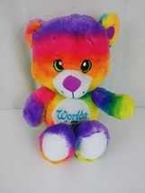 19&#39; Fiesta Rainbow Plush Teddy Bear Stuffed Animal Toy w/ World of fun logo - £8.50 GBP