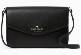 Kate Spade Sadie Envelope Crossbody Black Saffiano Leather K7378 NWT $279 - £70.99 GBP