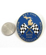 Pit Crew Blue Flag Gold Metal 2009 Lapel Hat Pin Michigan Creativity Ass... - £11.64 GBP