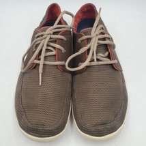 OluKai Men&#39;s Nohea Lace Mesh Slip On Casual Boat Shoes Brown Size 10 - $42.52
