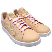 Stan Smith Adidas Women&#39;s Shoes Halo Blush Size 10.5 Beige / Pink Embroidered - £55.91 GBP