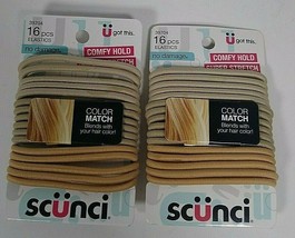 scunci Color Match Blonde Elastics No Damage, Comfy Hold 16 ea (Pack of 2) - £6.31 GBP