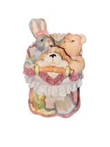 Vintage 1998 baby shower buggy bunny bear puppy dog rabbit trinket Box Gift - £13.53 GBP