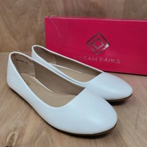 DREAM PAIRS Women&#39;s Flats Sz 8 M Sole-Simple White Ballerina Walking Shoes - $23.87