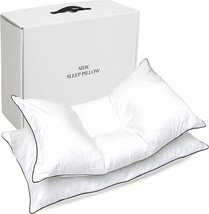 Side Sleeper Down Pillow, Smooth Breathing, Reduce Snoring Ergonom (Queen,18x28) - £54.26 GBP
