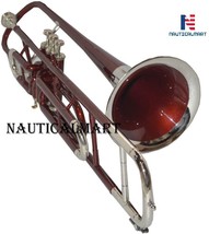 NauticalMart Valve Trombone Bb Red &amp; Nickel Finish - £191.04 GBP