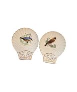 Vintage French Porcelain Shell Dishes Le Faune Bird Motif Pink Gold Trim... - $32.40