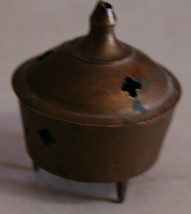 Vintage Sarna Brass Mini Incense Pot with Lid Cute Small 418P - $15.99