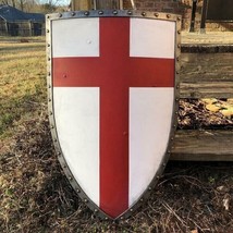 X-Mas Red Cross Shield Medieval Knight Shield Battle Armor Replica Shield new - £88.80 GBP
