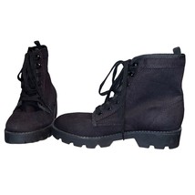 Marc Fisher Fayth Black Canvas Fabric Combat Hiker Lace Up Boots Sz 10 W... - £16.65 GBP