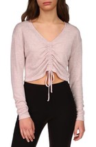 MSRP $54 Sanctuary Amora Ruched Long Sleeve Top Pink Size Medium - £18.59 GBP