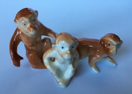 Miniature Bone China Monkey Family set by Ortagiri - $8.54
