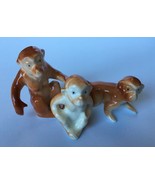 Miniature Bone China Monkey Family set by Ortagiri - $11.70 CAD
