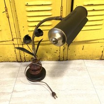 Vtg Brass DESK Lamp Mid Century Modern Hollywood Regency Floral Black - $39.59