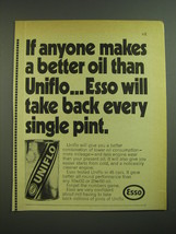 1968 Esso Uniflo Motor Oil Ad - If anyone makes a better oil than Uniflo - $18.49