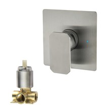 Brushed Nickel Shower Handle Valve, Square Single Handle Shower Valve Ki... - £50.10 GBP