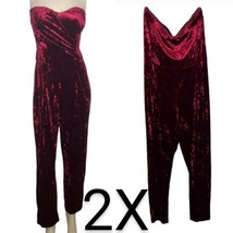 Classy Velvet Wine Tube Strapless Stretchy Jumpsuit~Size 2X - £31.61 GBP