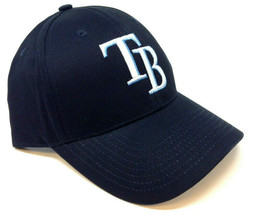 Navy Blue Mlb Tampa Bay Devil Rays 3D Logo Adjustable Curved Bill Hat Cap Retro - £8.93 GBP