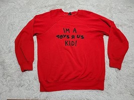 Spell Out 1980s I&#39;m A Toys R Us Kid Crewneck Sweatshirt Adult XL Red USA Vintage - £16.57 GBP