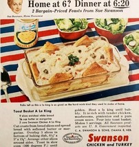 1953 Sue Swanson Chicken And Turkey Meals Advertisement Two Recipes DWLL5 - $19.99