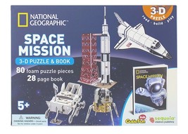NEW SEALED National Geographic Space Mission 3D Puzzle + Book Set - $21.77