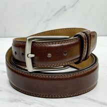 Brown Stitched Genuine Leather Belt Size 42 Mens - £15.63 GBP