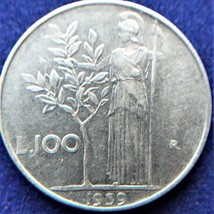 Vintage Italy 1959 coin 100 lire, Italian Republic. A very rare coin. - $89.00