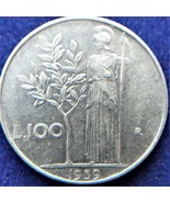 Vintage Italy 1959 coin 100 lire, Italian Republic. A very rare coin. - $1,681.75 MXN
